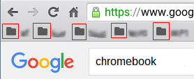 Chromebook ブックマークバーのフォルダの色が黒になった・・・